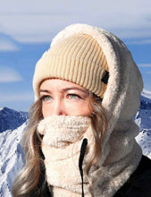 Load image into Gallery viewer, Cream Faux Fur Hood With Face Covering
