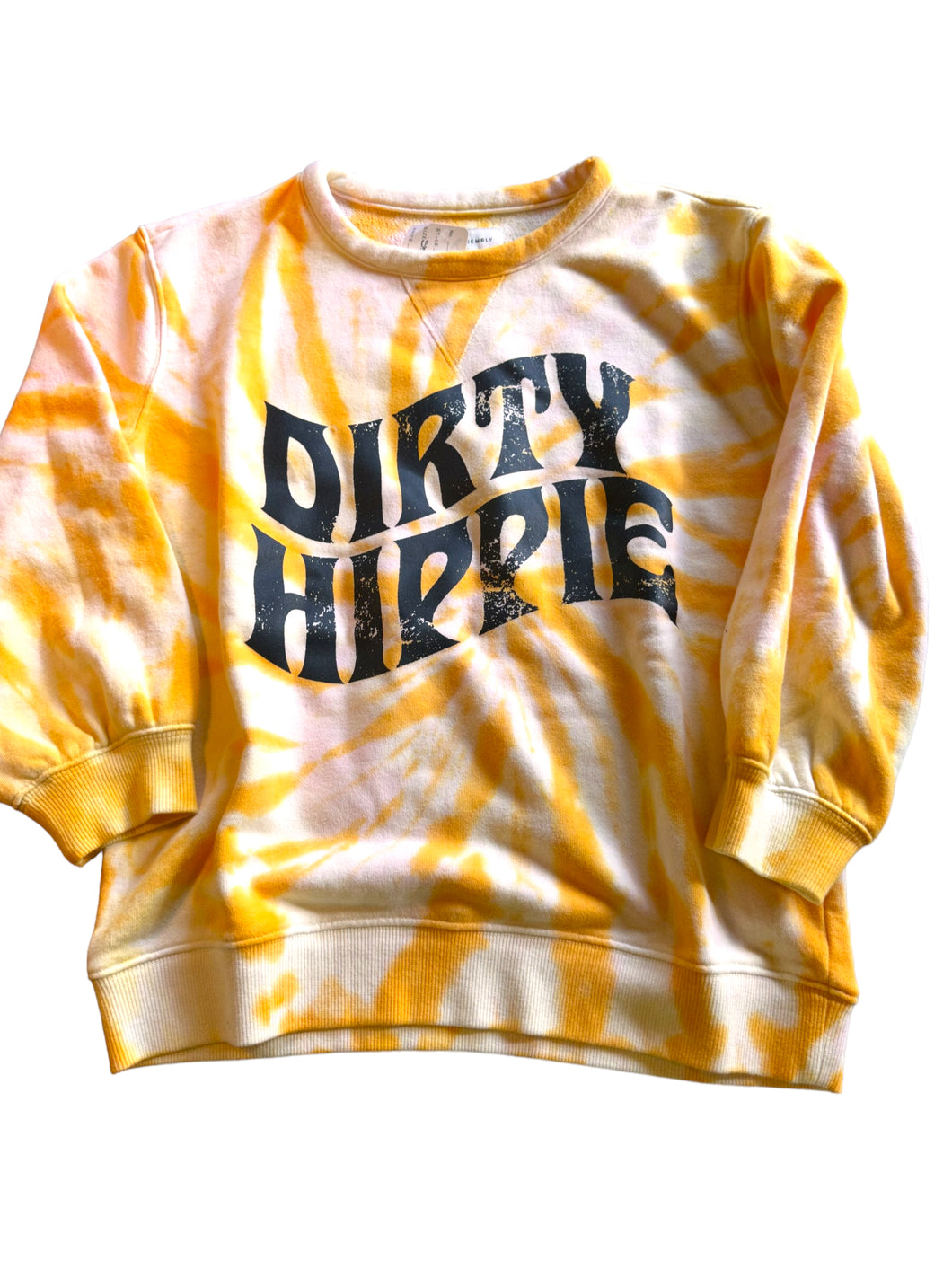 Tie-Dye Dirty Hippie Sweatshirt 3/4 Sleeve