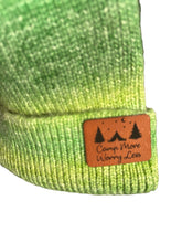 Load image into Gallery viewer, Green Tie- Dye Beanie W/ Leather Patch

