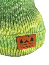 Load image into Gallery viewer, Green Tie- Dye Beanie W/ Leather Patch
