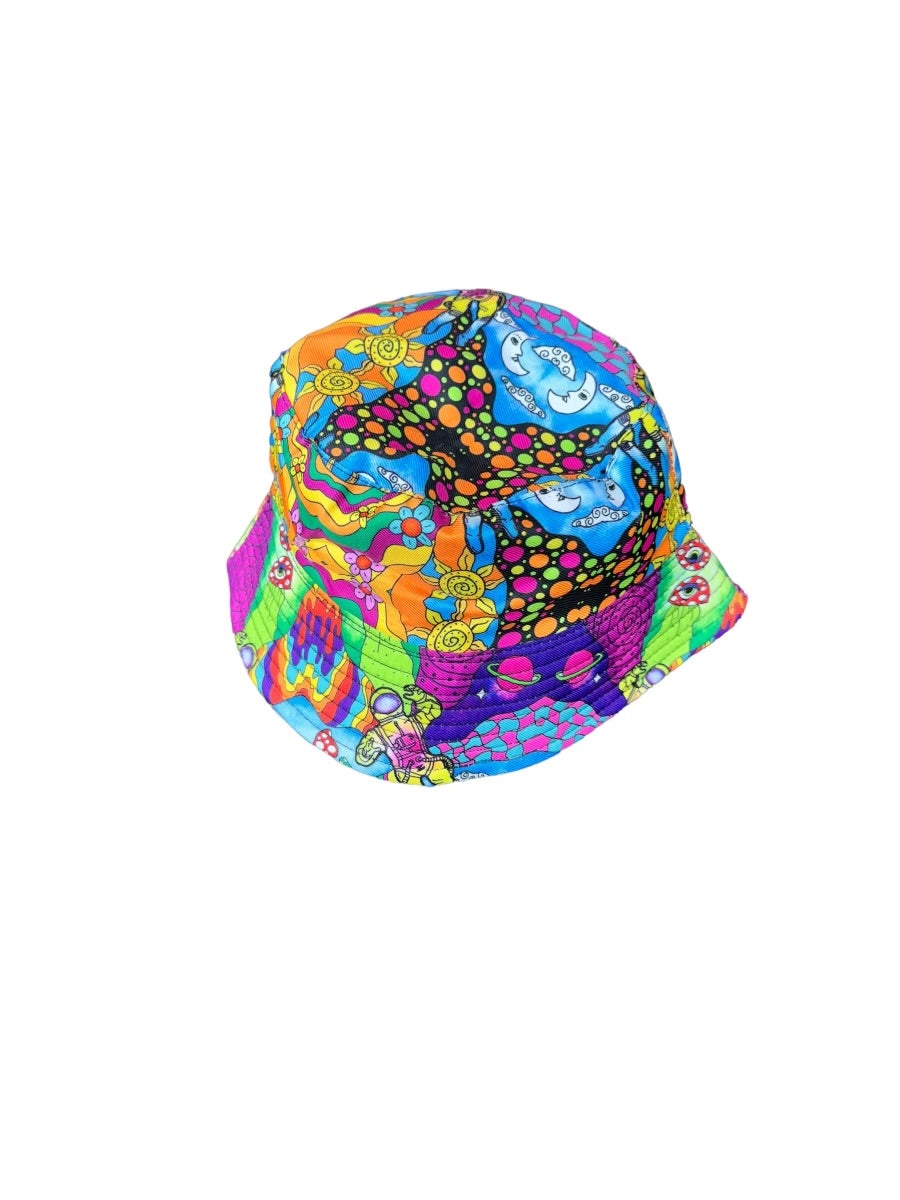 Reversible Psychedelic Patterned Bucket Hat