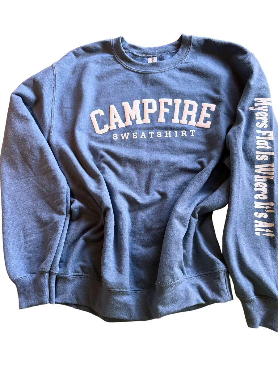 Unisex Blue Campfire Crewneck Sweatshirt