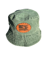Load image into Gallery viewer, 100% Cotton Green Fishing Bucket Hats W/ Leather Patches
