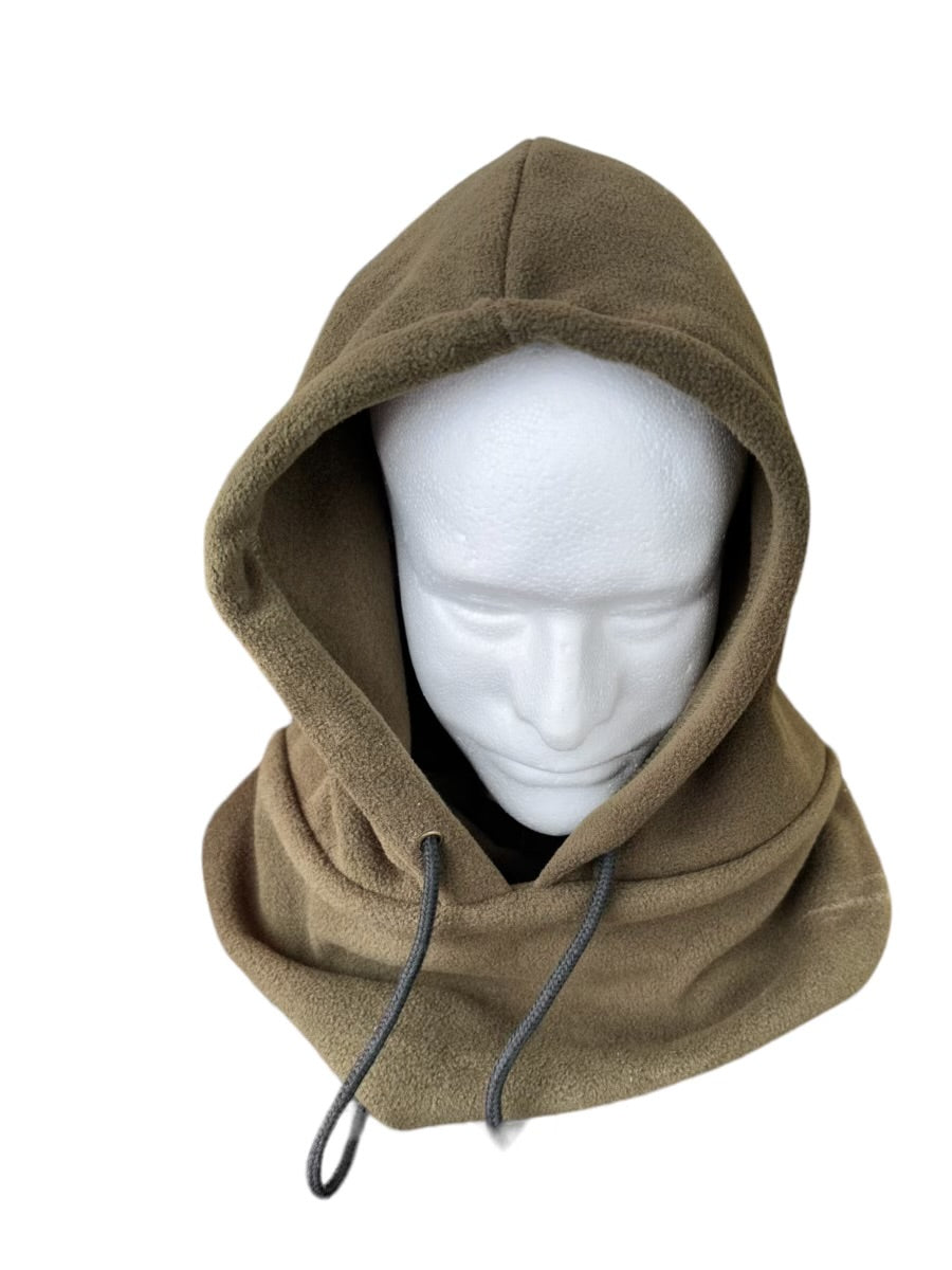 Men's Army/Khaki Green Fleece Hood