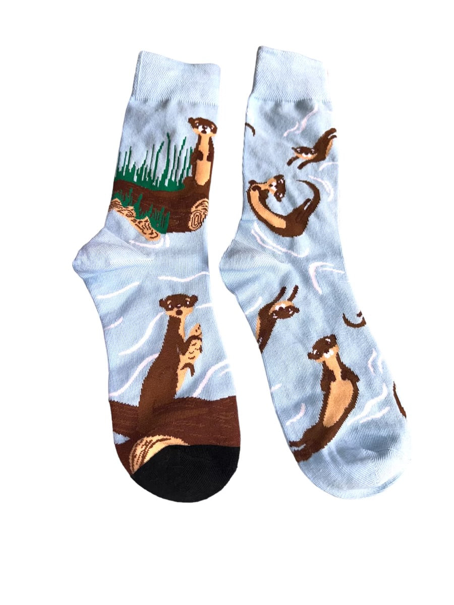 Light Blue Miss-Match Otter Socks