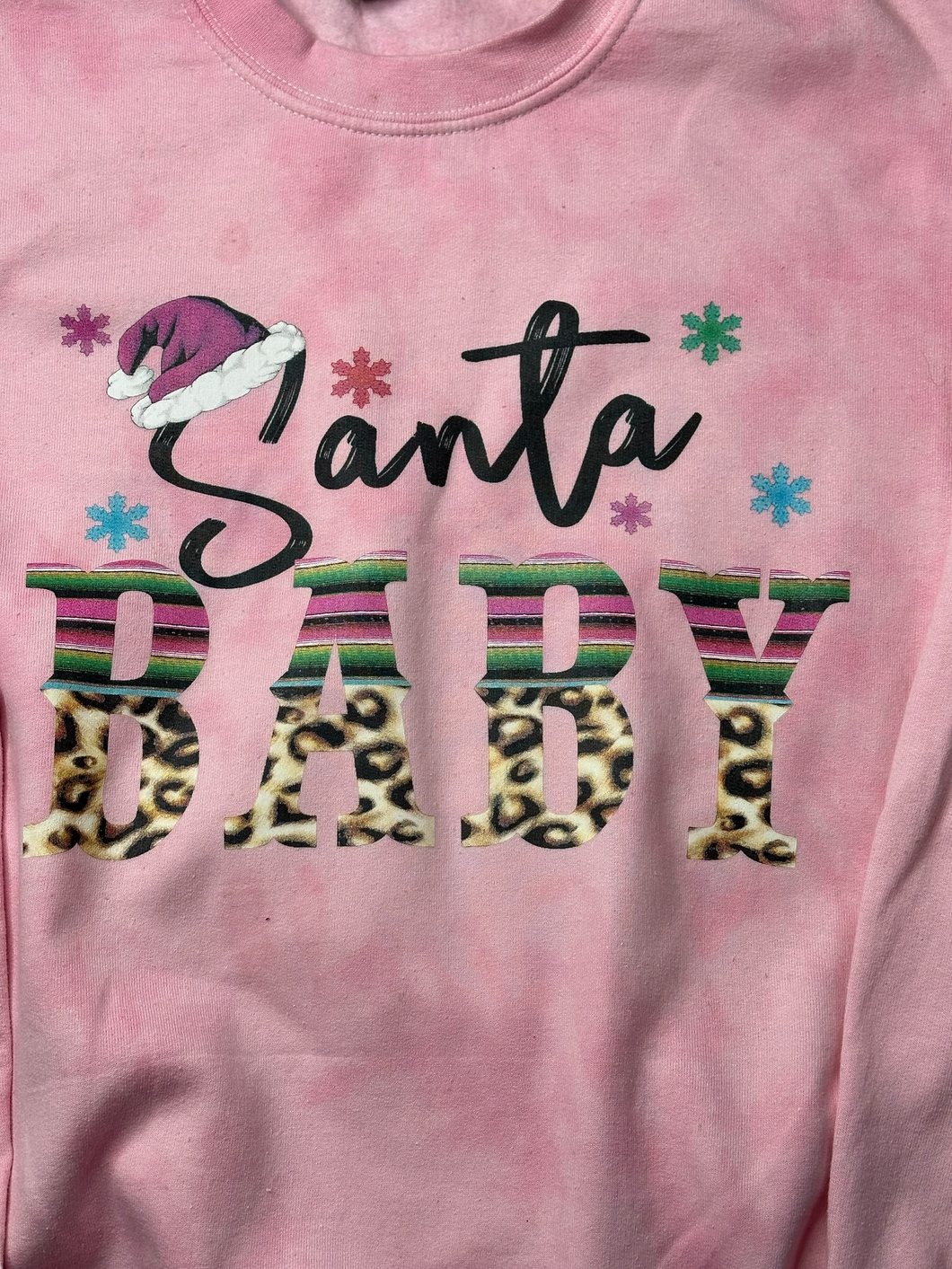 Santa Baby Hand Dyed Pink Sweatshirt