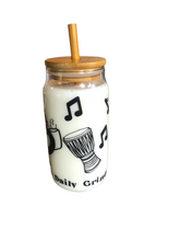 Load image into Gallery viewer, 16 Ounce Beer Can Glass The Daily Grind Logo
