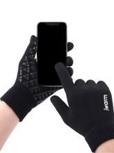 Load image into Gallery viewer, Men&#39;s Grippy Phone Friendly Black Gloves
